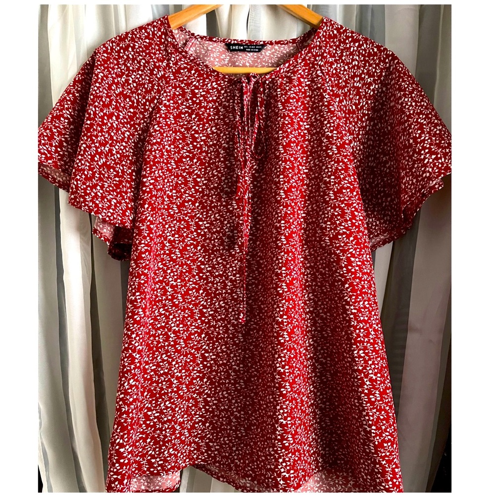 Red SHEIN Blouse